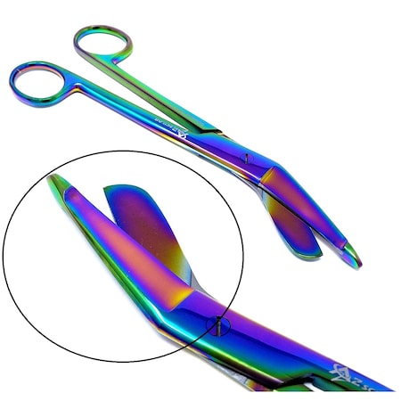 A2Z Scilab Multi Color Rainbow Lister Bandage Scissors 7.25", Stainless Steel A2Z-ZR037